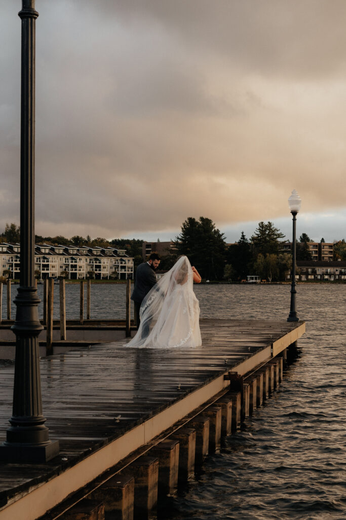 Elopement on the docks in Northern Michigan