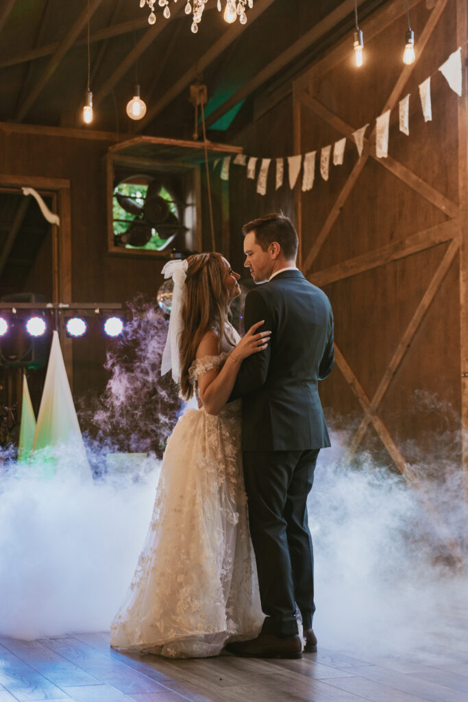 bride and grooms first dance