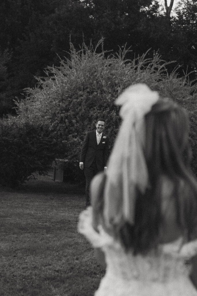 Bride and groom spend quiet time together after their wedding reception in Michigan