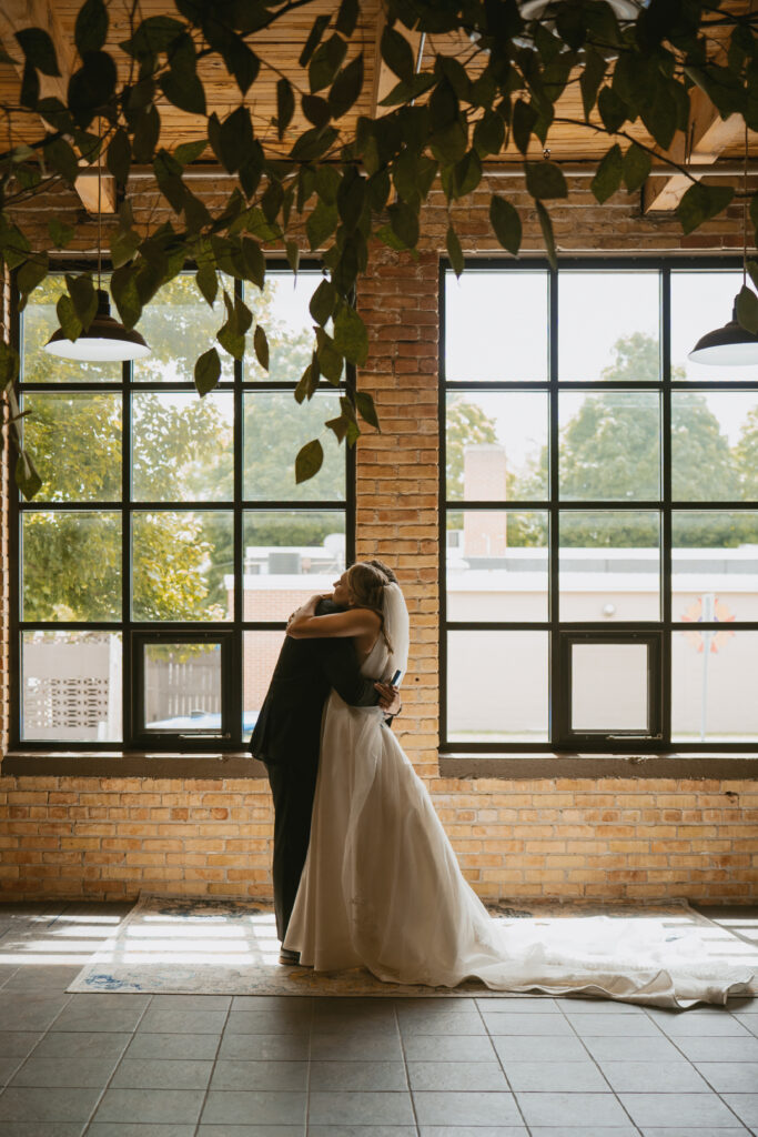 Lush greenery bridal portraits