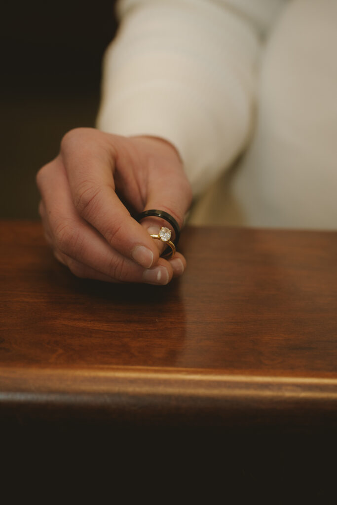 Wedding Rings in Brides Hands