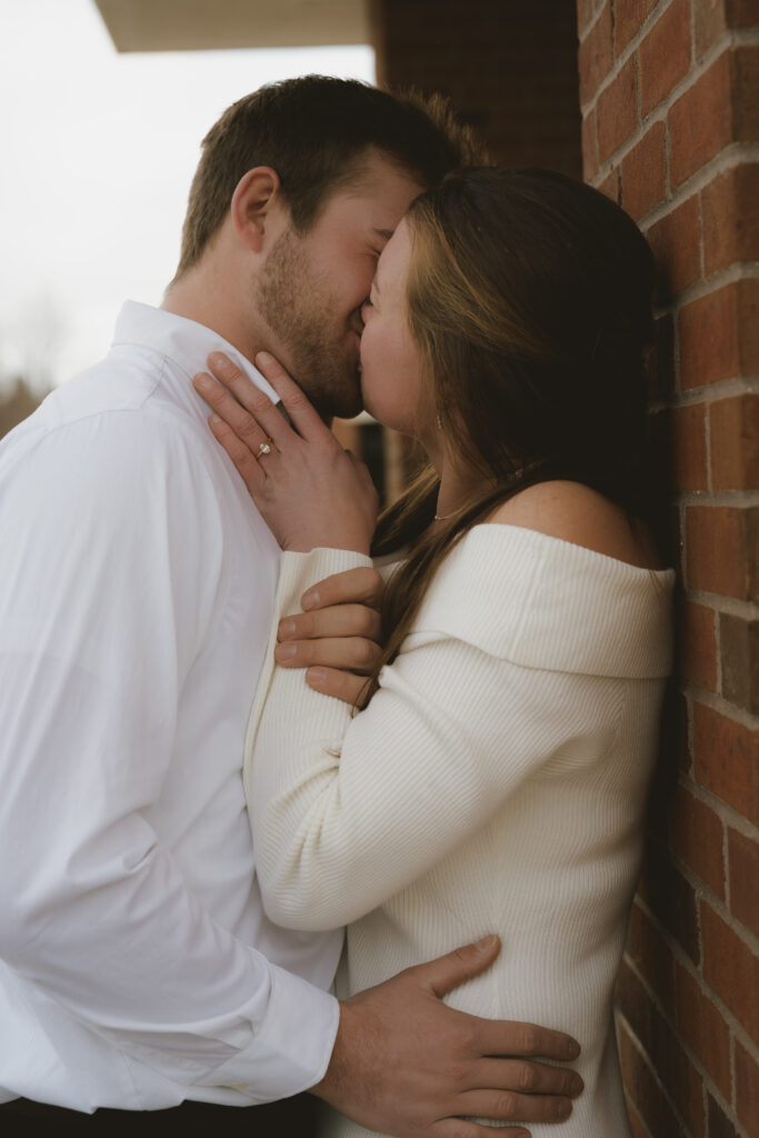 Couple embraces outside of the courthouse