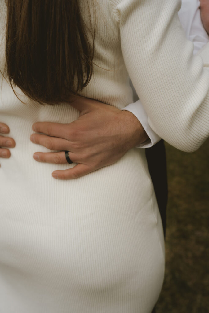 West Michigan courthouse elopement - couple exchanging vows