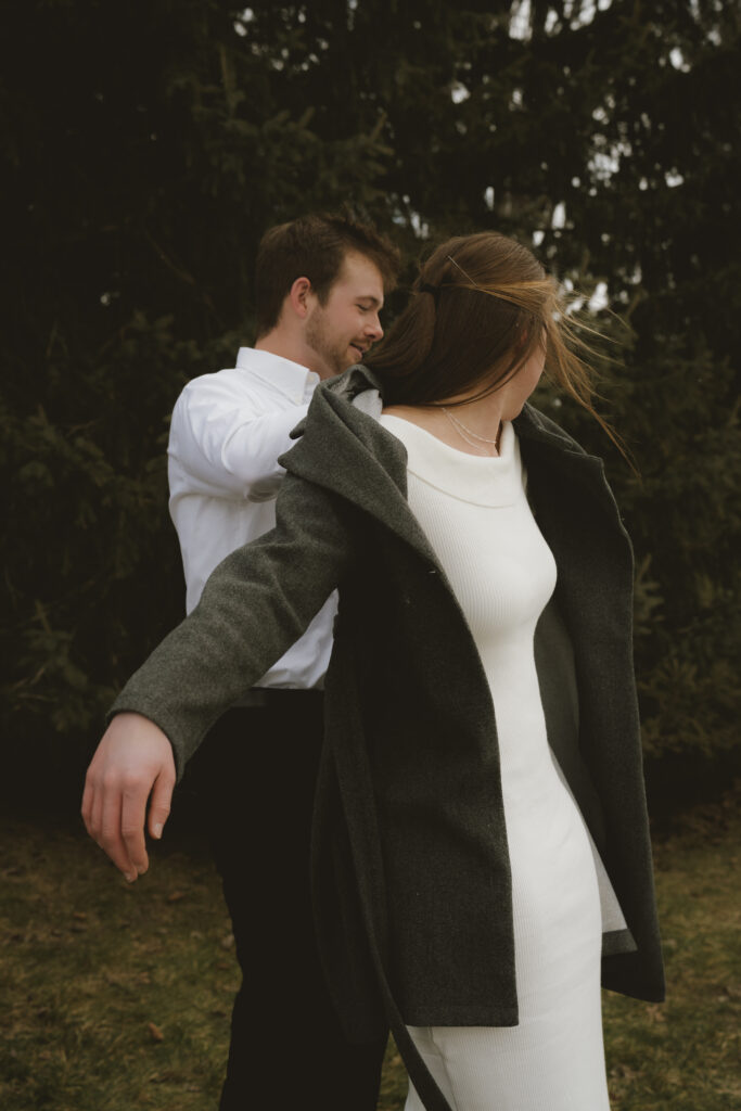 Newlyweds celebrating after a courthouse elopement near me