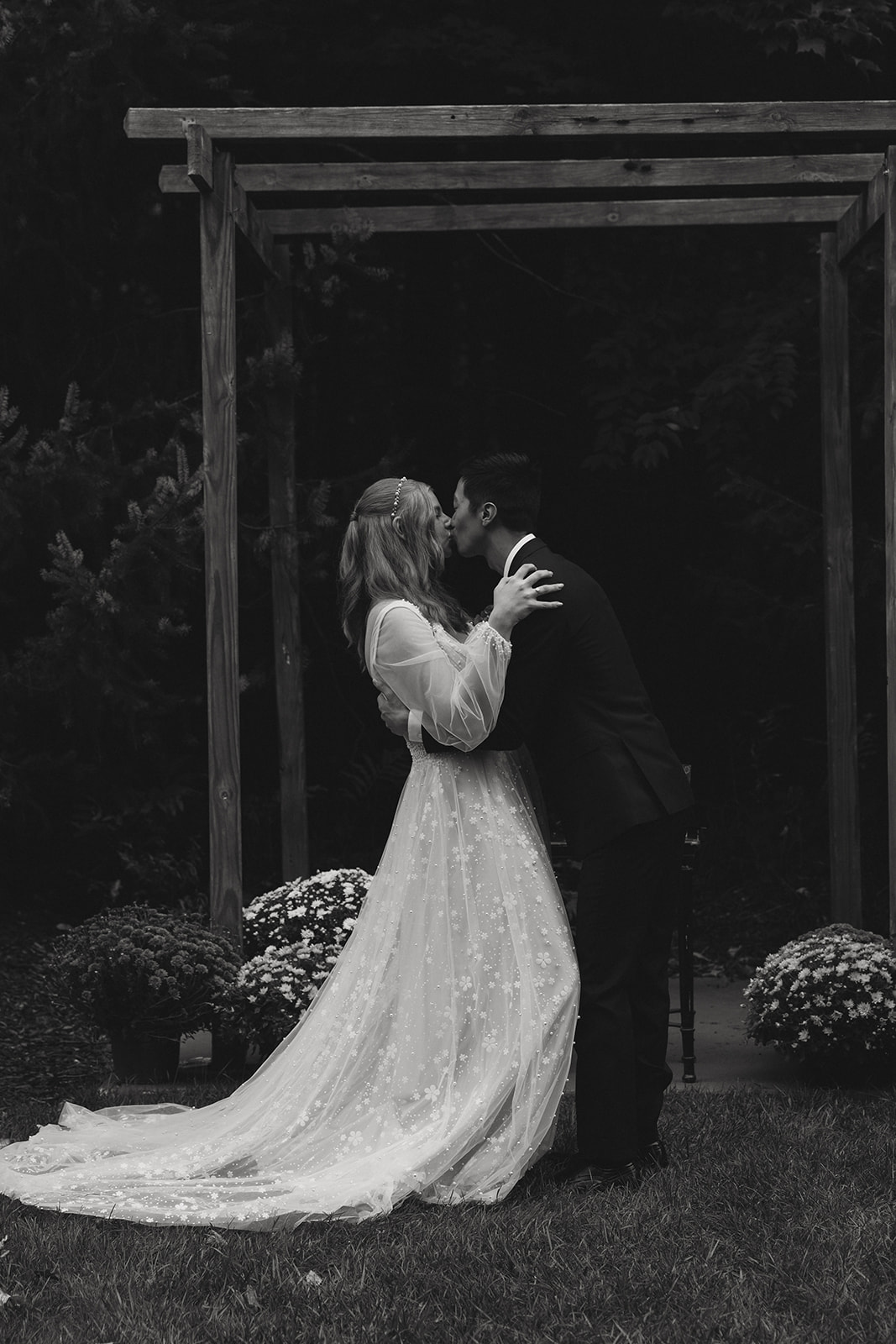 stunning bride and groom share intimate moments during their micro wedding 