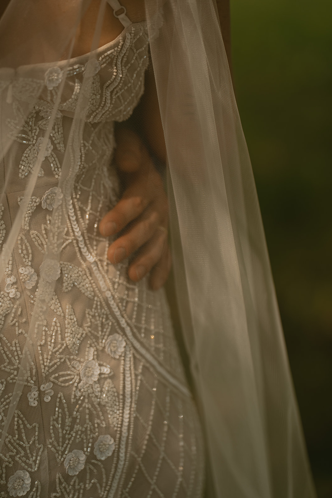 bride and groom pose together in a romantic photo idea