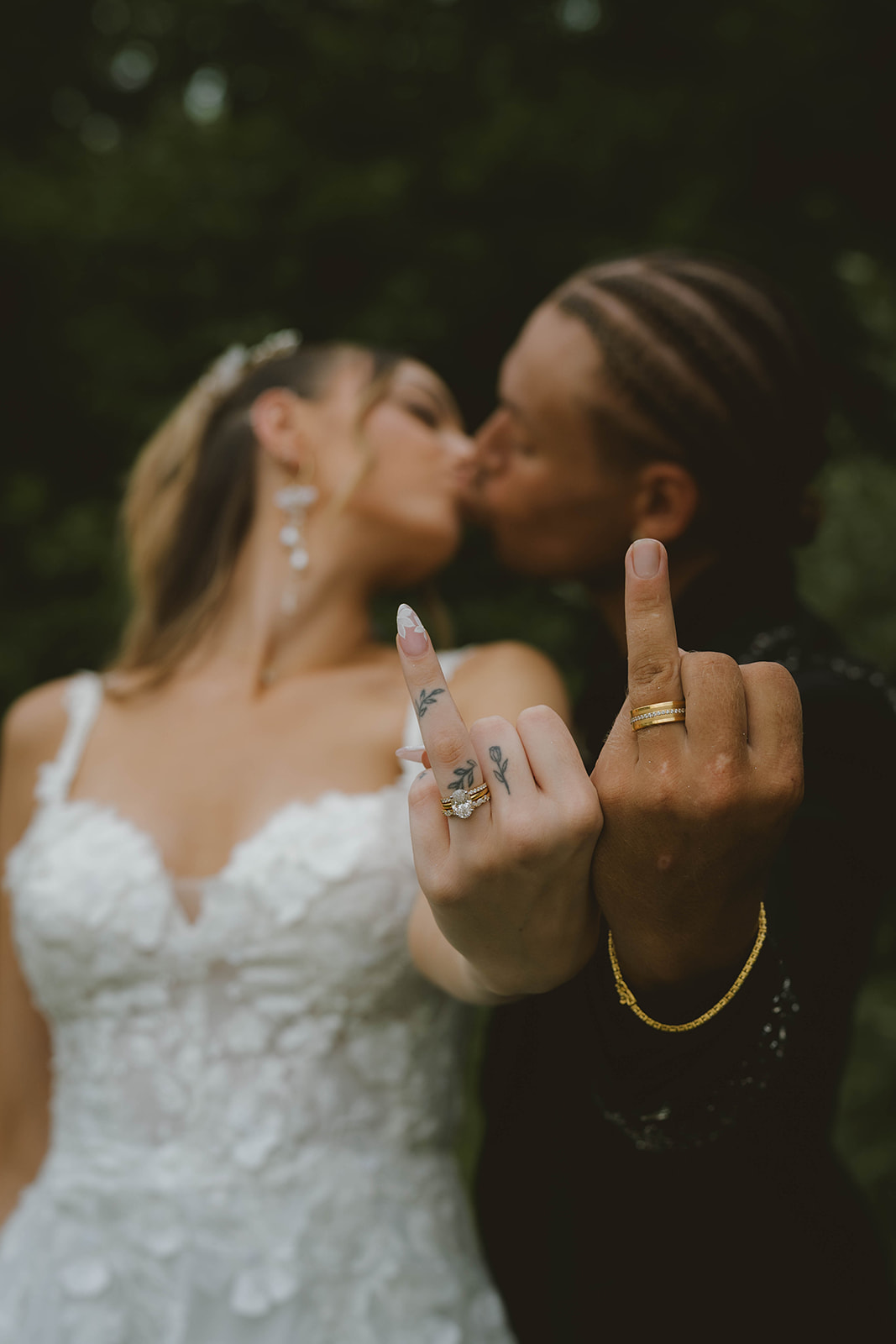 unique photo idea to show off wedding rings on a beautiful Michigan elopement day!