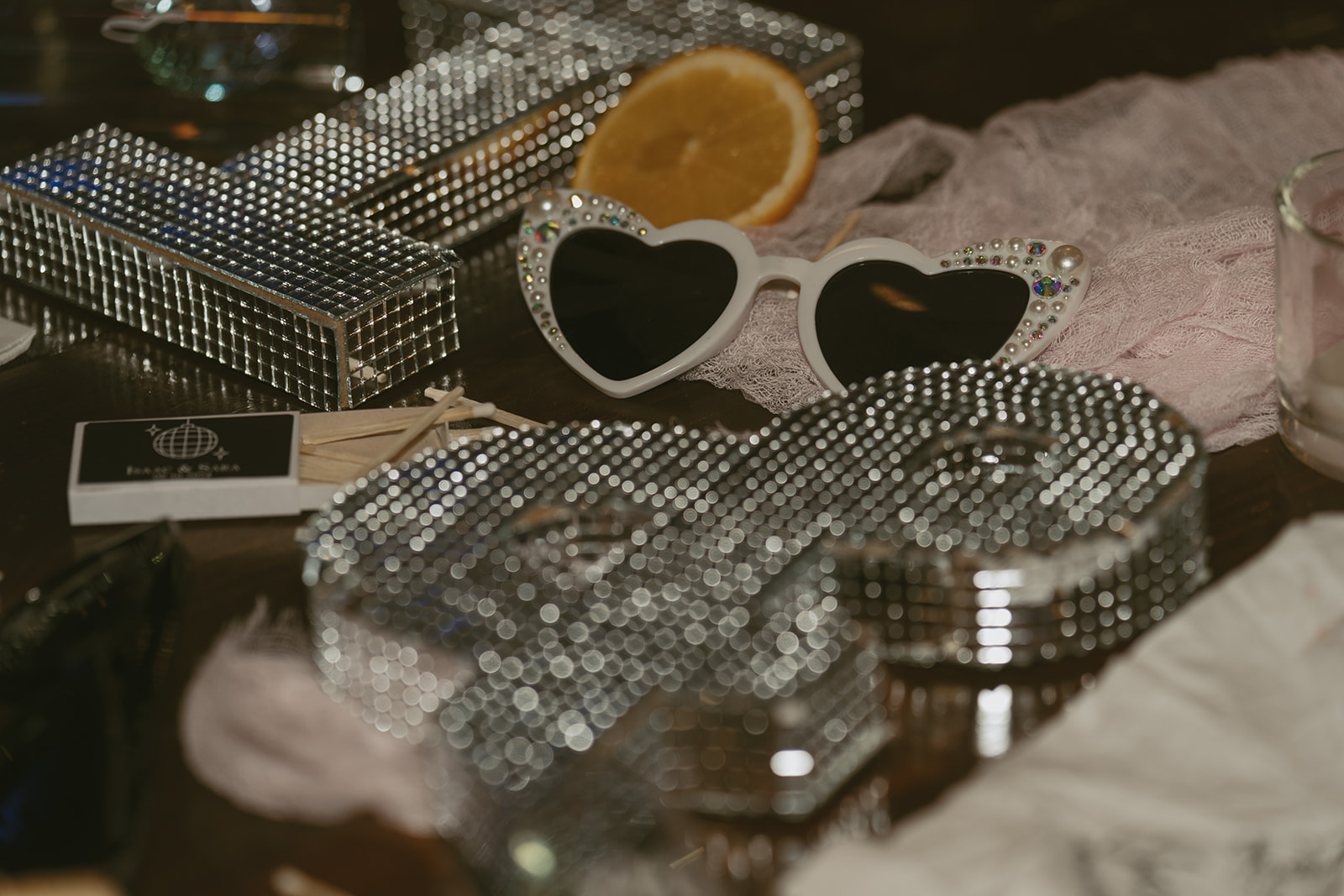 disco wedding details at a non dancing wedding reception!