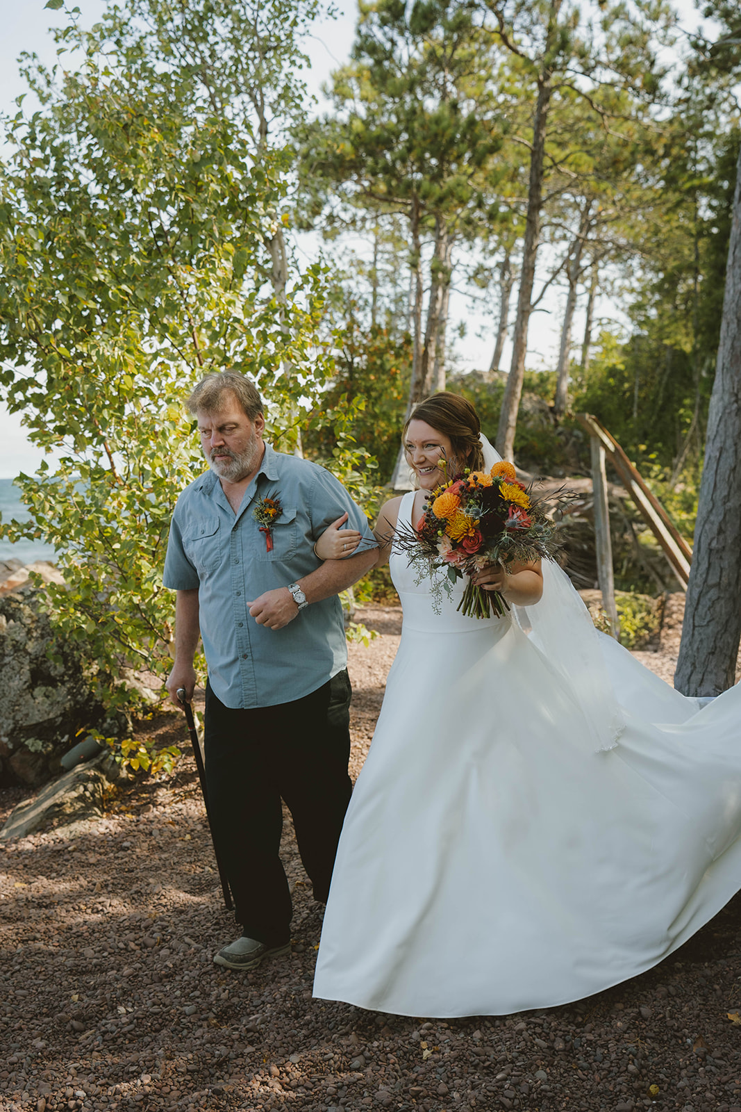 bride enters the stunning ceremony site