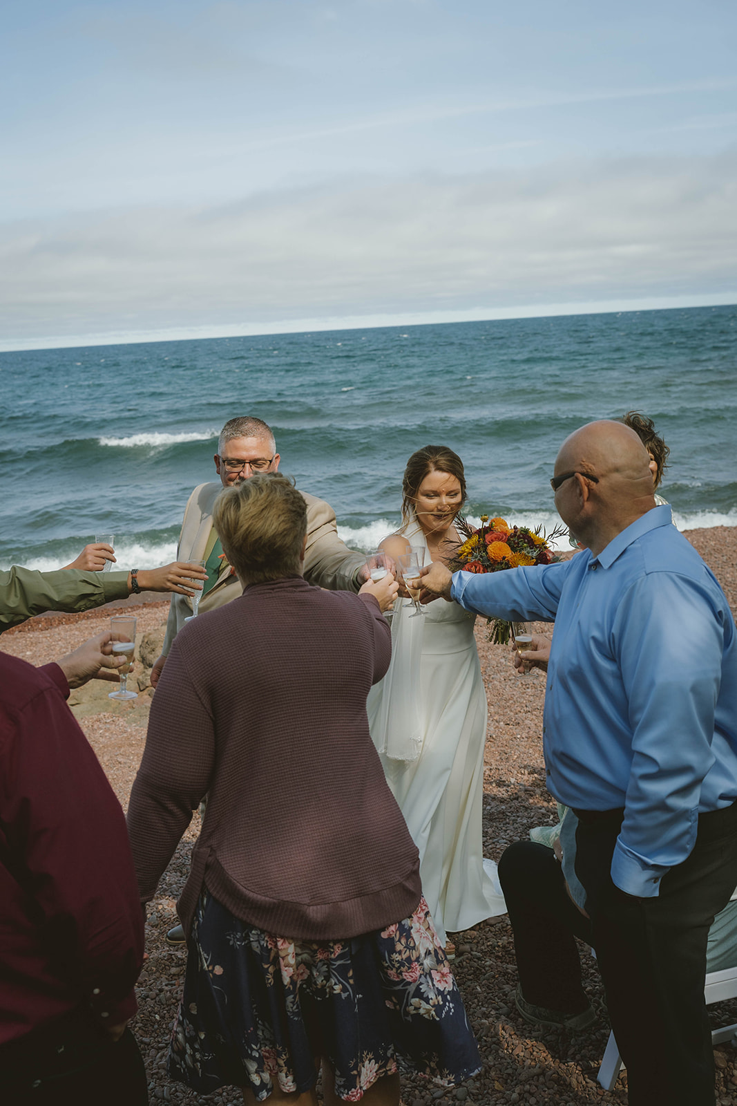 documentary photos from the stunning Copper Harbor beach ceremony