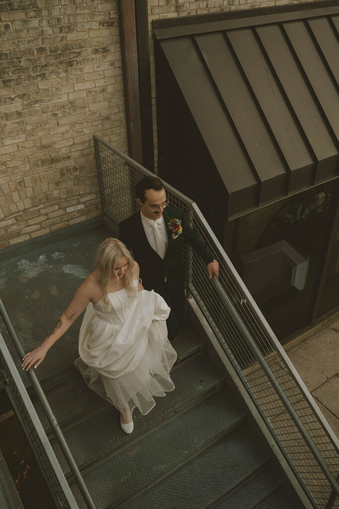 couple celebrate in town together during their mult day elopement