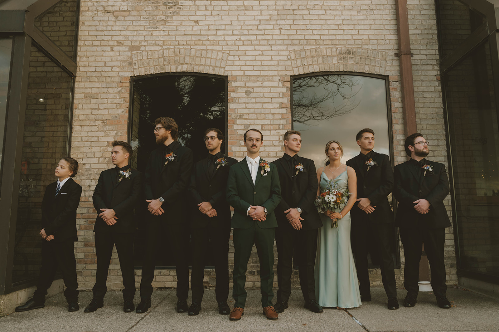 family photo from a beautiful Winter Michigan wedding
