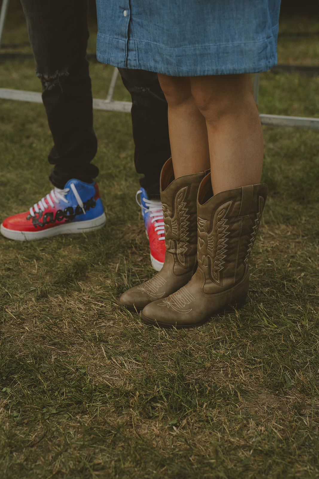 couples shoes at their state fair couples photo shoot