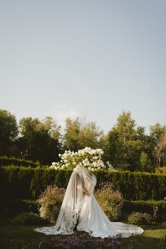 stunning bride and groom portrait from Castle Farms wedding day in michigan