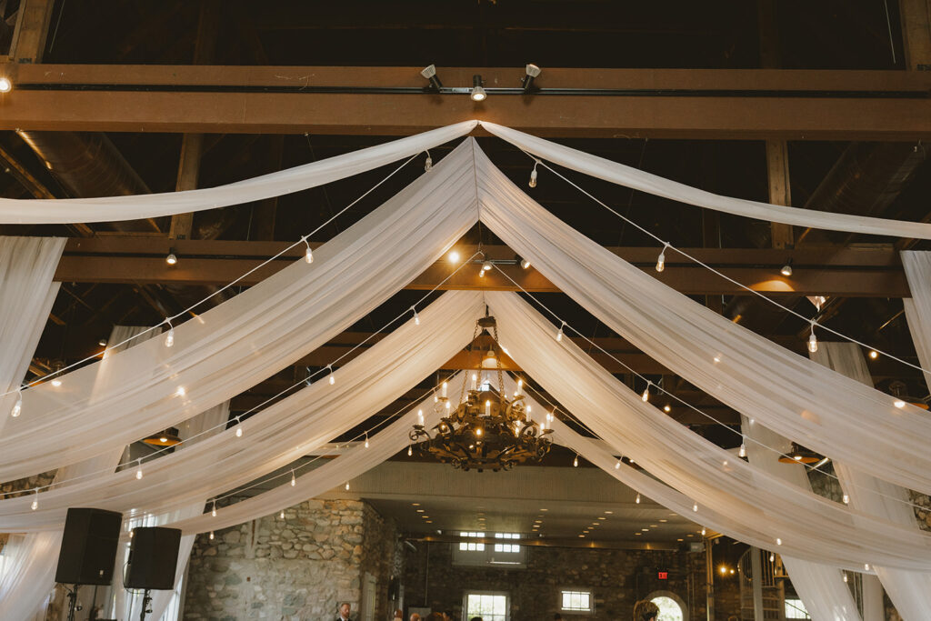 beautiful wedding reception set up at Castle farms, a top northern michigan wedding venue!